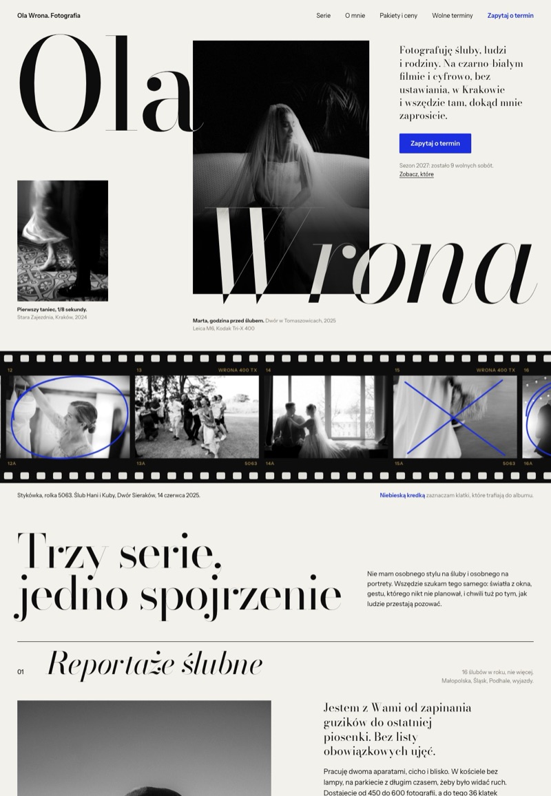 Szablon strony internetowej: Fotograf Ola Wrona