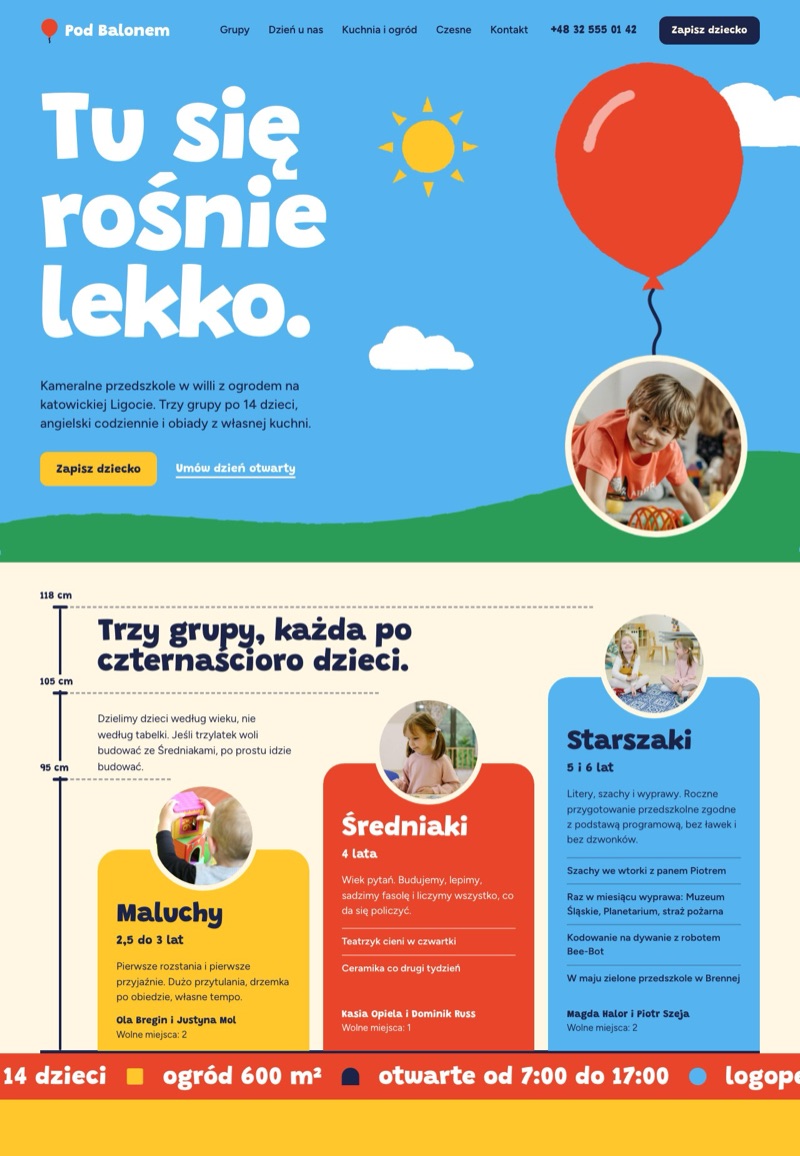 Szablon strony internetowej: Przedszkole Pod Balonem
