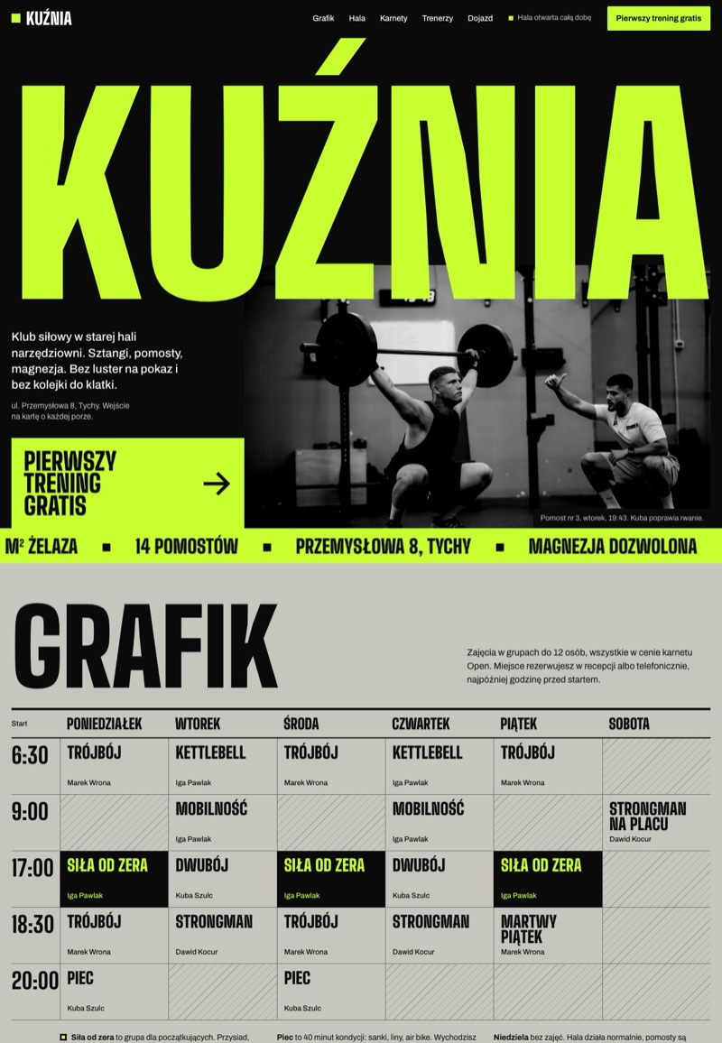 Szablon strony internetowej: Siłownia Kuźnia