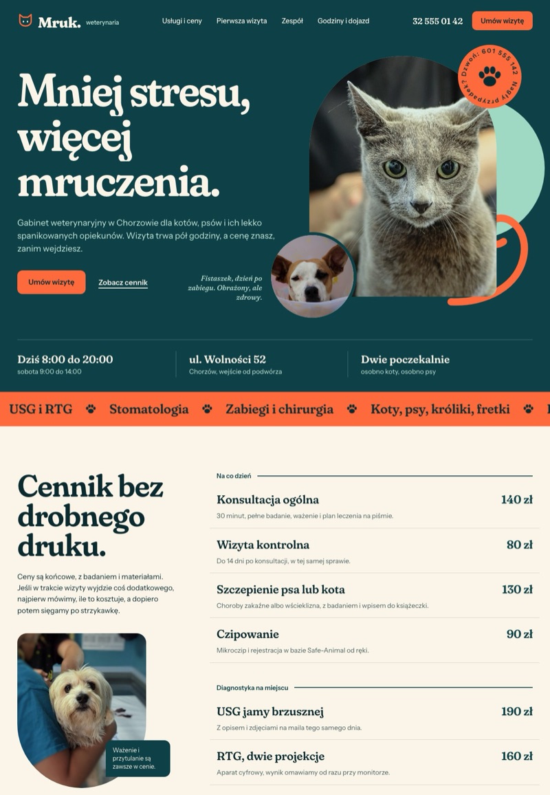 Szablon strony internetowej: Gabinet weterynaryjny Mruk